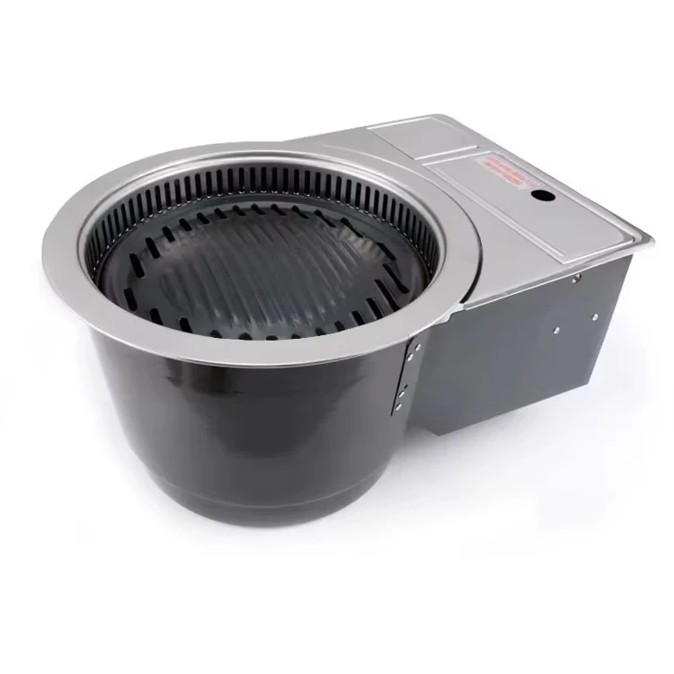 

Профессиональный бездымный газовый гриль для коммерческого использования, корейский стол для барбекю класса ресторана с вытяжной системой