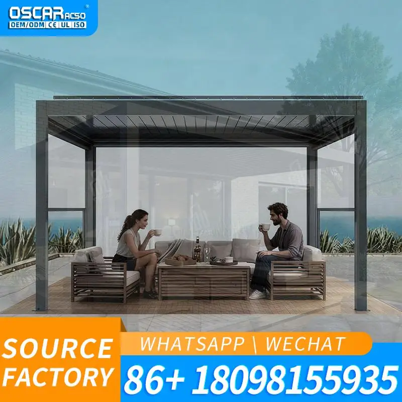 Sturdy Dark Grey Free Standing Winter Backyard Patio 10x12 Feet Aluminum All Season Sunroom Outdoor Enclosure Conservatory Pergo