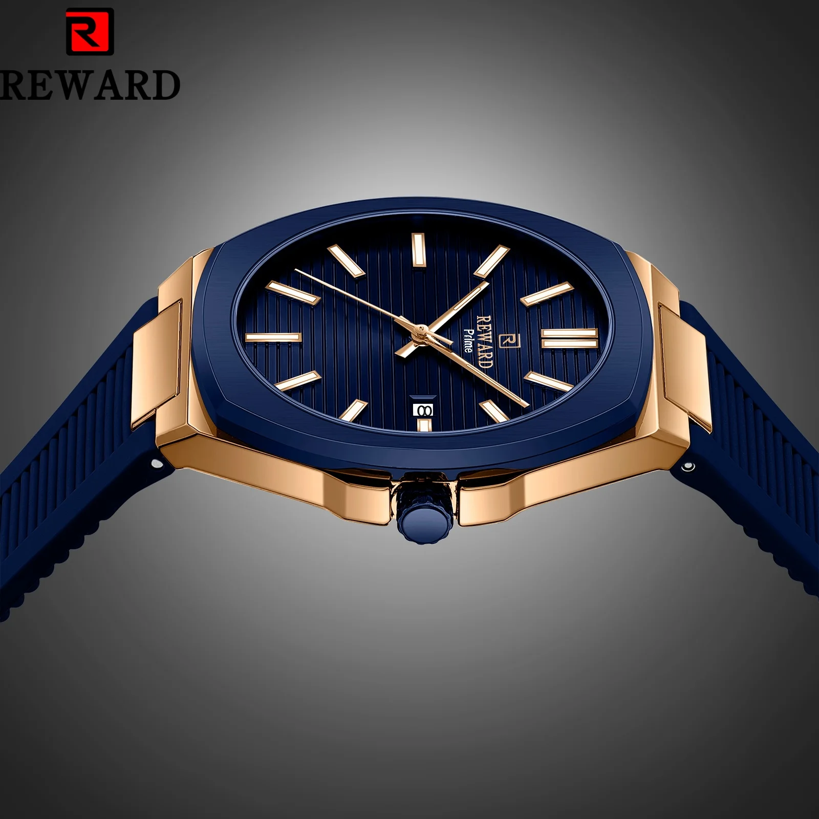 REWARD 632829 Herren Silikon Quarzuhr Ultradünnes Gehäuse Wasserdicht Schlichtes Design Leuchtende Casual Herren Armbanduhr Männliche Uhren