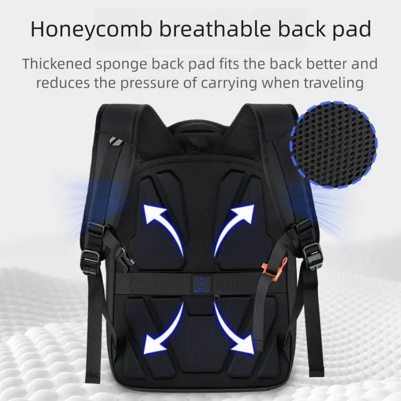 New High-end Business Men's Waterproof Large-capacity Travel Backpack, Multi-functional Password-protected Anti-theft Computer
