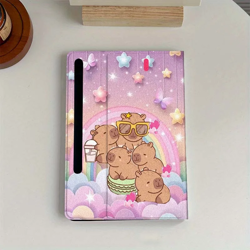 

Capybara Cartoon Cute Gift For Samsung Galaxy Tab S6 S7 S8 S9 S10 FE Plus Lite Soft Flexible Support Tablet Case