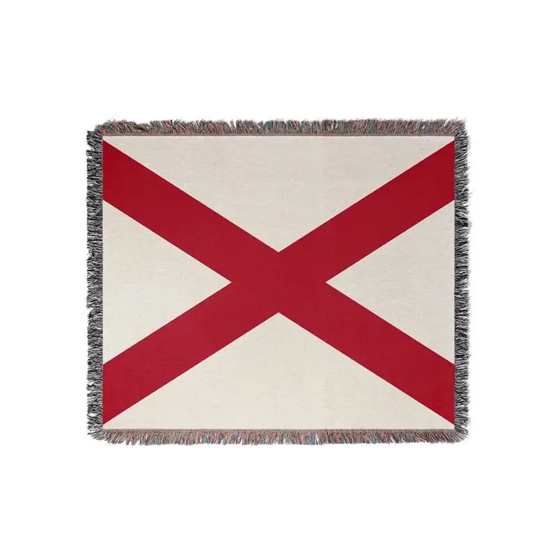 Aertemisi Alabama United States of America Jacquard Fringed Woven Throw Blanket