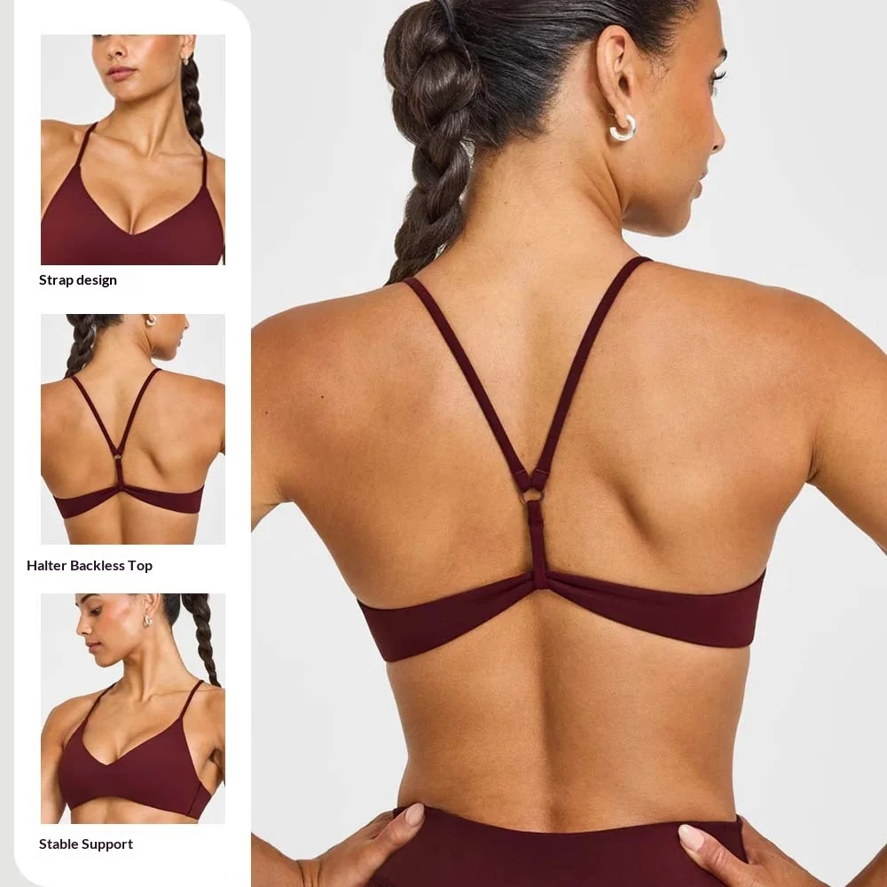 Sexy Fitness Yoga Bras Race Back Sports Bras Nylon Top Women Bra Breathable Underwear for Women Gym Yoga Bras Solid Color image 2