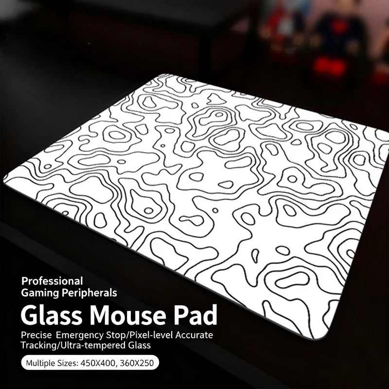 

Черный стеклянный коврик для мыши Terrain Curve Ультрабольшой киберспортивный новый FPS Специальный стеклянный коврик Игровой матовый гладкий настольный коврик Настольный коврик