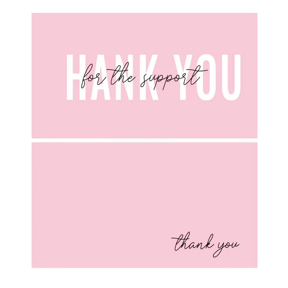 10-30pcs Pink Double Sided Thank You Cards For Small Business Gift Card Party Decoration Supplies Greeting Cards