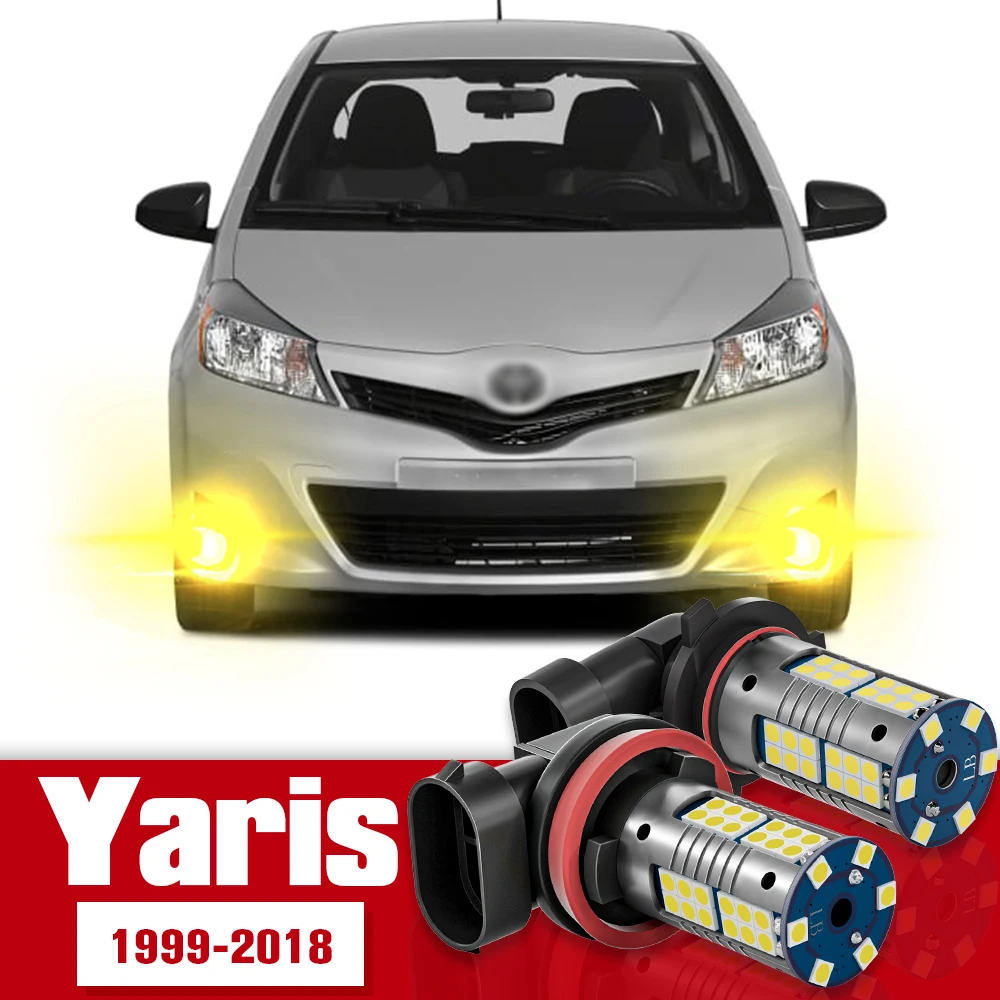 2pcs Front Fog Light Accessories LED Bulb Lamp For Toyota Yaris Vitz 1999-2018 2006 2007 2008 2009 2010 2011 2012 2013 2014 2015