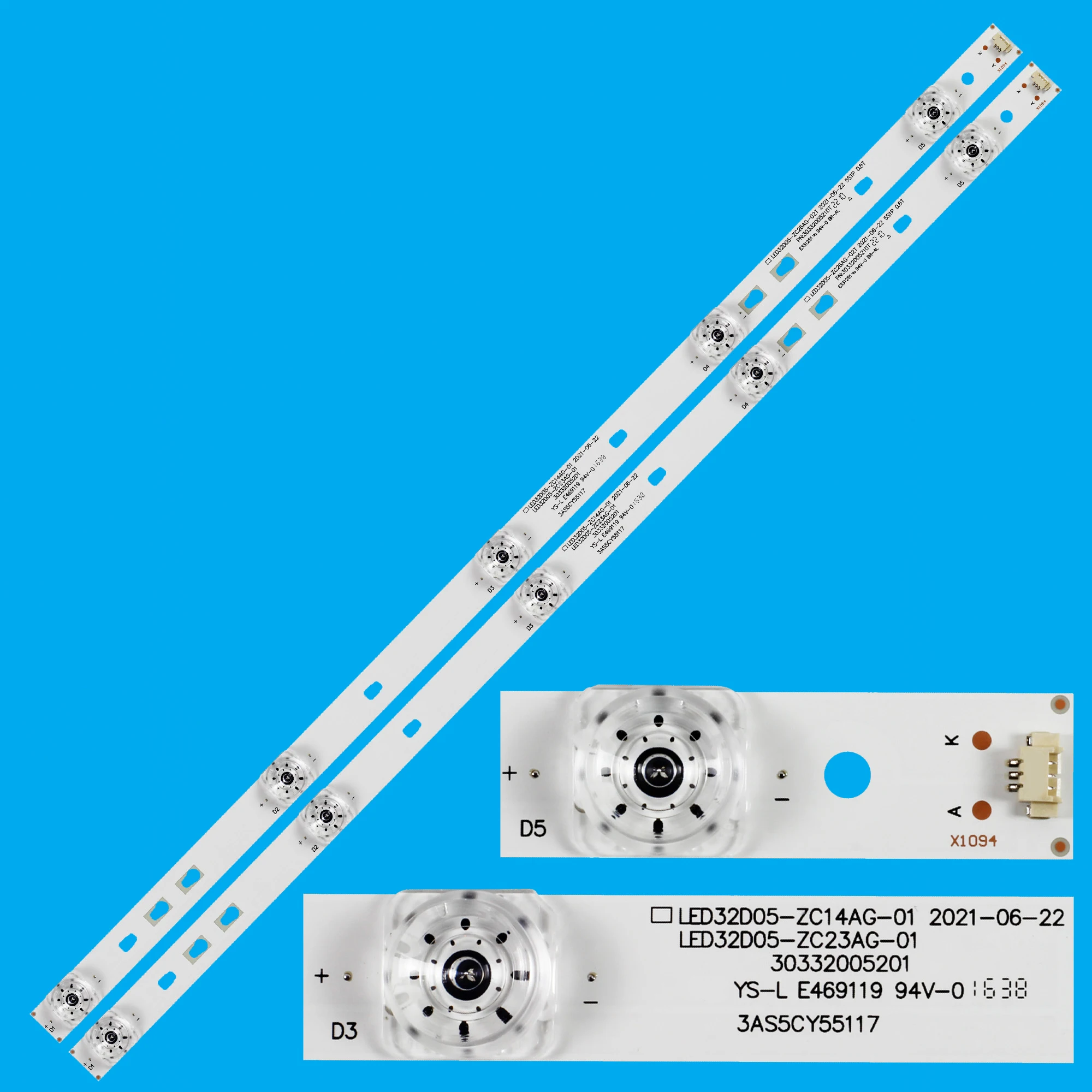 Bande de rétroéclairage LED pour LT-32MU380 LT-32M585 LE32A30G LE32AL88A71 LE32K6500SA LE32K8000T LED32D05-ZC26AG-02 LED32D05-ZC23AG-01