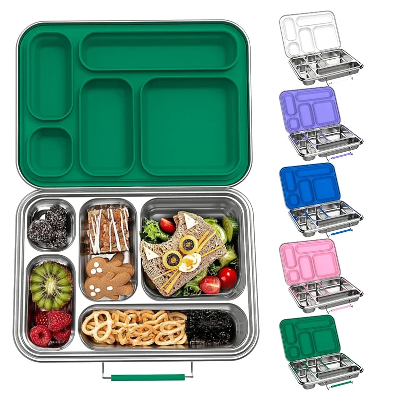 Stainless Steel Leakproof Bento Lunch Box, Sandwich Friendly, Food Safe, Compact, Perfect for Kids Lunch, Adult Lunch