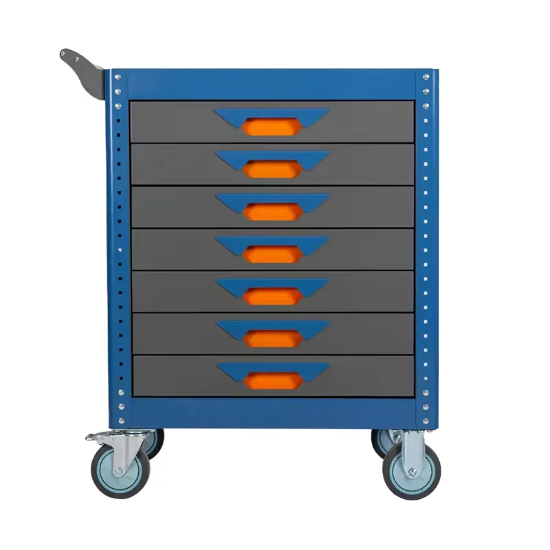 7 Drawers Heavy Hardware Tool Trolley Lockable Tool Cart Auto Repair Tool Cabinet