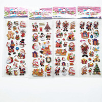 6pcs Santa Claus Puffy Stickers Kawaii DIY Scrapbook Reward Notebook 3D Sticker Toys Christmas Tree Kids Gift