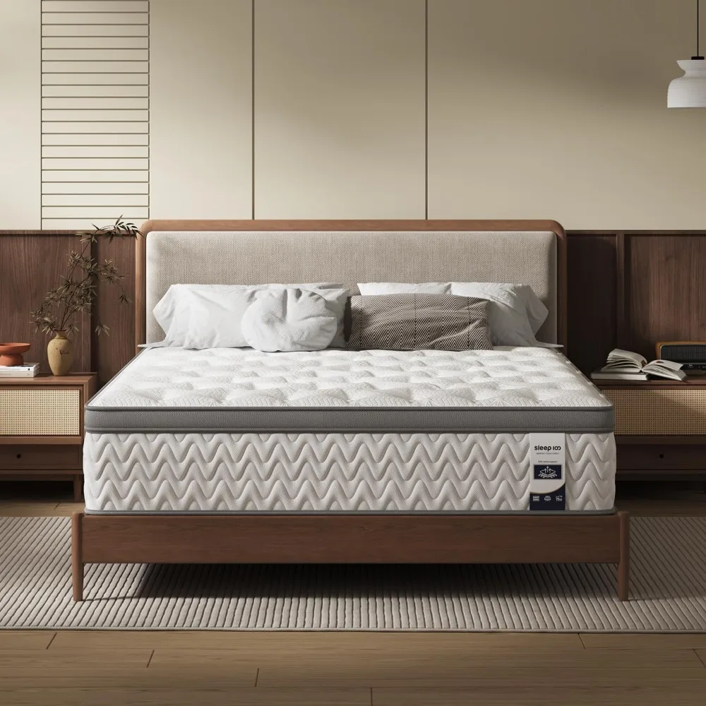 

Full Mattress 14 Inch, 5-Zone Deep Sleep Firm Mattress with Extra Lumbar & Shoulder Support, Hotel Collection Hybrid Mattresses
