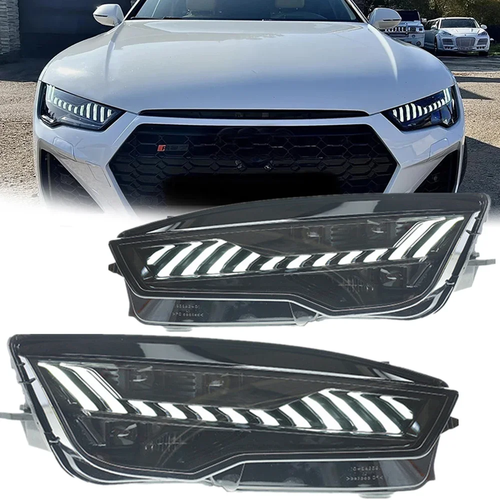 

Автомобильные светодиодные передние фонари для Audi A7 в сборе 2011-2018, обновленный RS7 Стайлинг, светодиодные DRL, динамические плавные указатели поворота