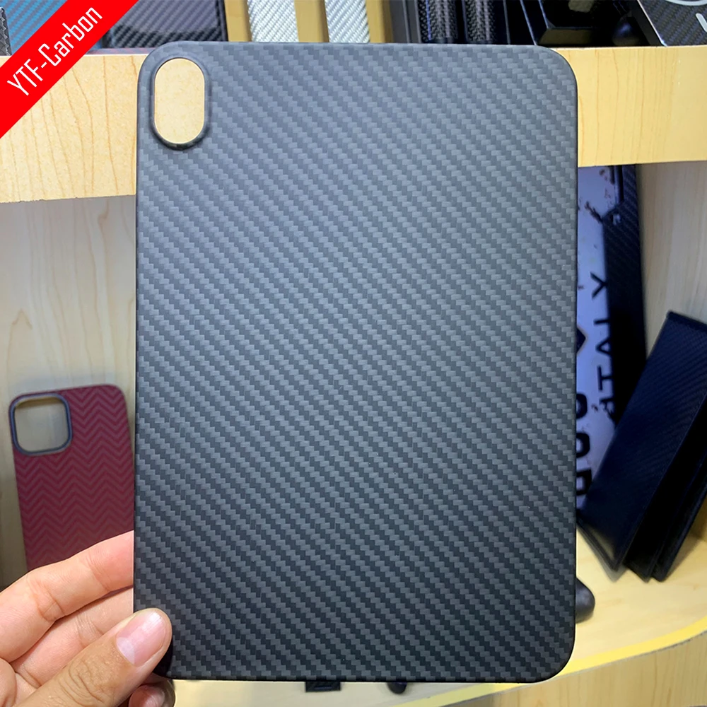 blue Carbon for iPad Mini 6 7 Case 8.3 Inch, Slim Real carbon fiber phone case for 8.3” iPad Mini 6th(A2567 A2568 A2569)