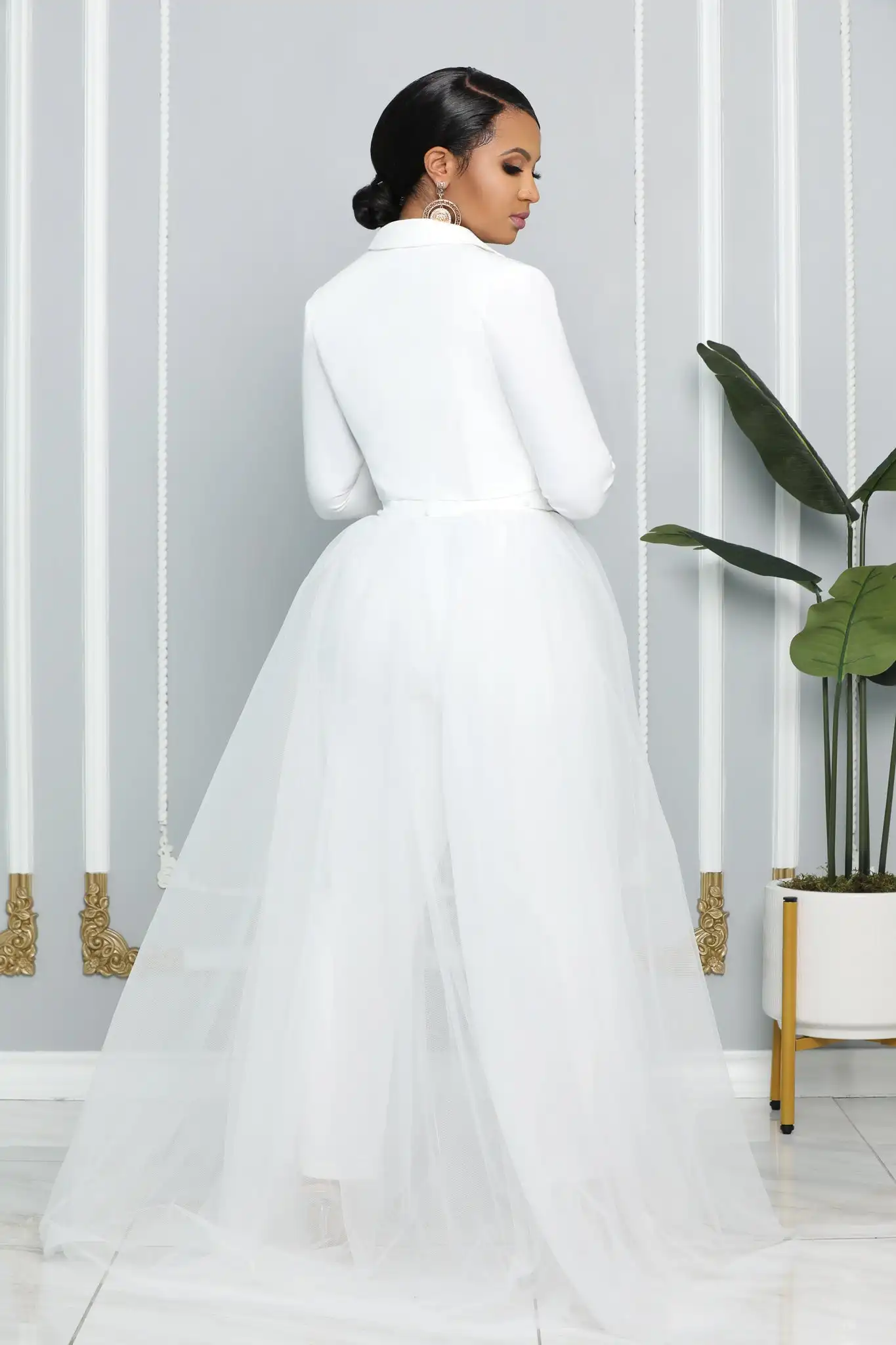 Robe De mariée Simple blanche, veste courte et pantalon avec jupe détachable, col en v, Robe De mariée élégante pour femmes, personnalisée, 2022