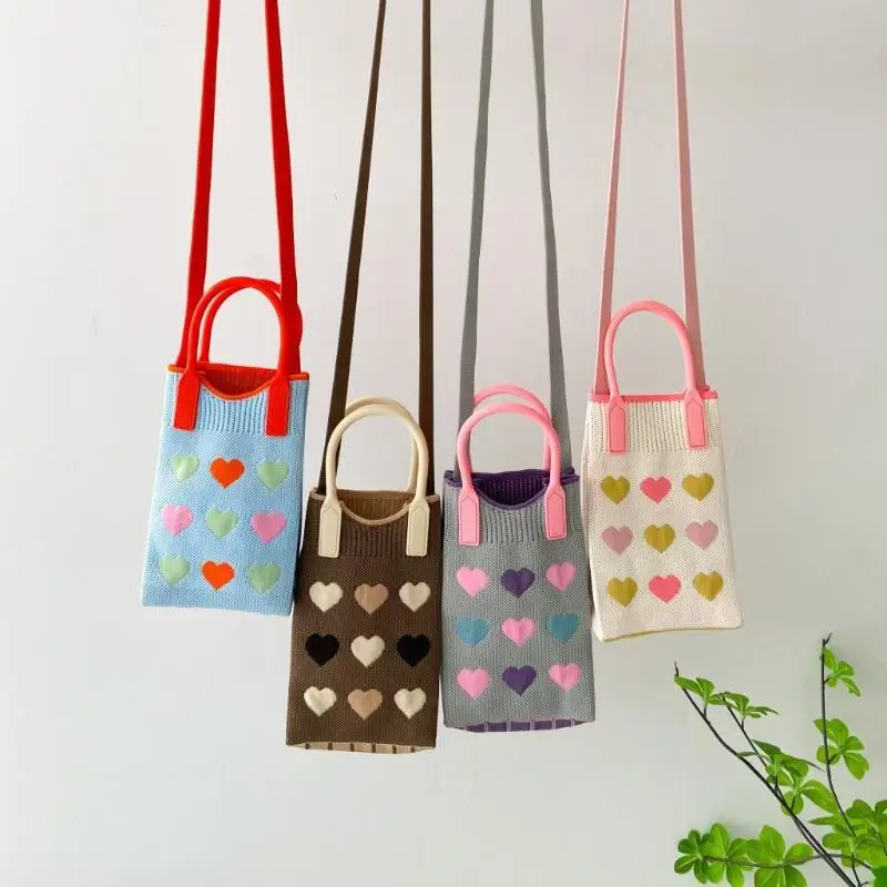 Fashion Knitted Mini Shoulder Bag for Women Girls Cute Small Phone Pouch Casual Portable for Outdoor Commute Dating view 3