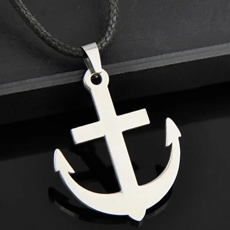 1PC Sailor Style Edelstahl Ruder Anker Anhänger Halskette Unisex Paar Partybevorzugung Schmuck