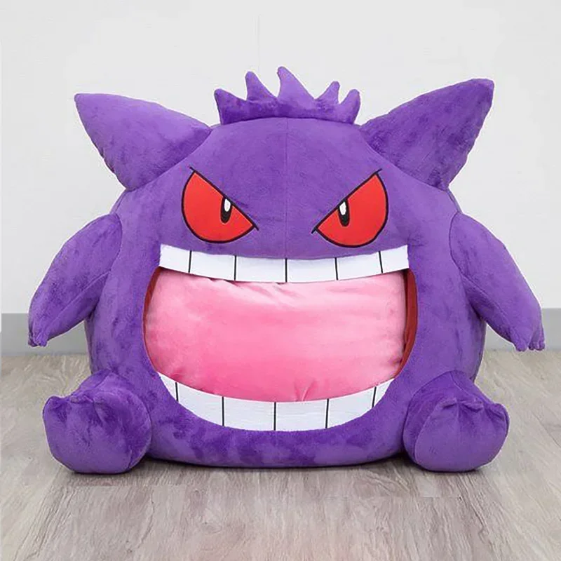 Pokemon Cartoon Kawaii Gengar Plush Doll Nap Anime Manga Peripheral Elf Tongue Sleep Pillow Multi Purpose Blanket Stuffed Toys