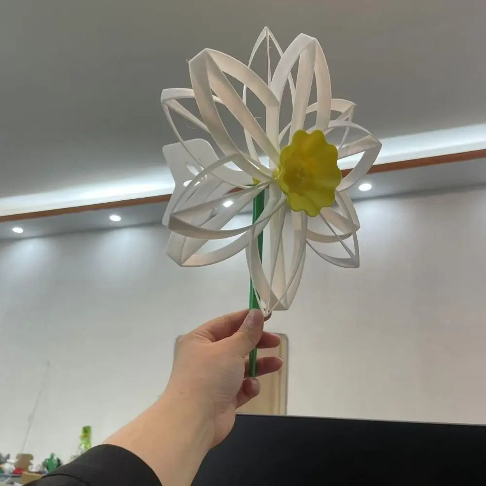 回転ひまわり風車抵抗なし装飾水仙風車 DIY 3D プリント屋外風車おもちゃ子供男の子女の子
