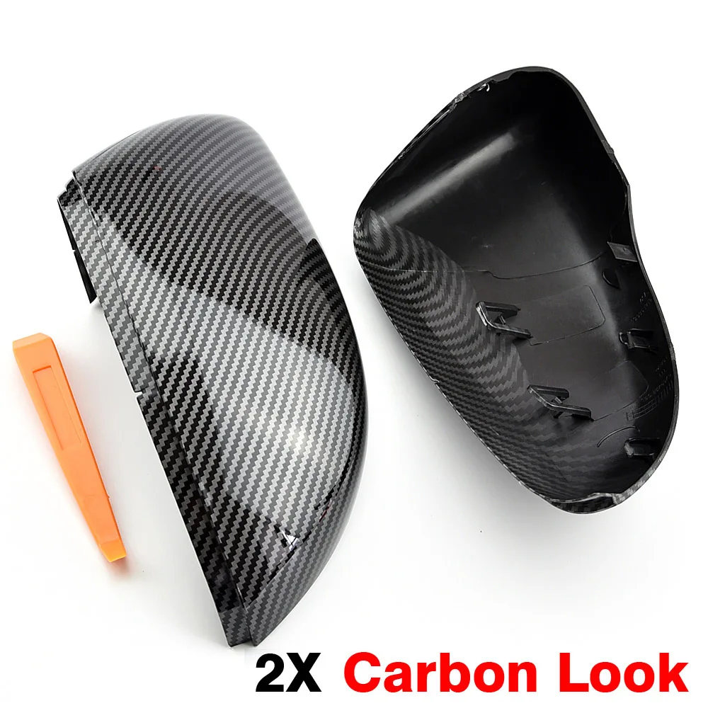 For Volkswagen Golf 6 2008-2012 Touran 2011-2014 One Pair Carbon Fiber Car Rearview Mirror Cover Cap Car Accessories