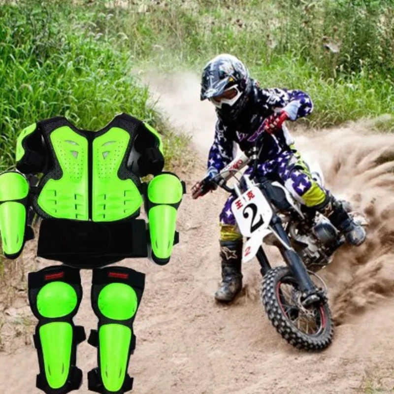 

Children's Dirt Bike Body Protection Equipment, ATV Armored Vest, Off-road Vehicle Set, Chest Protector, Spine, Knees, Elbows