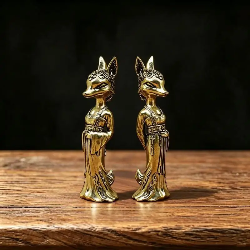 Portable Solid Brass Zodiac Sheep Statue Auspicious Tabletop Ornament for Travel Carry Small Lucky Decor for Hotel Room Desk