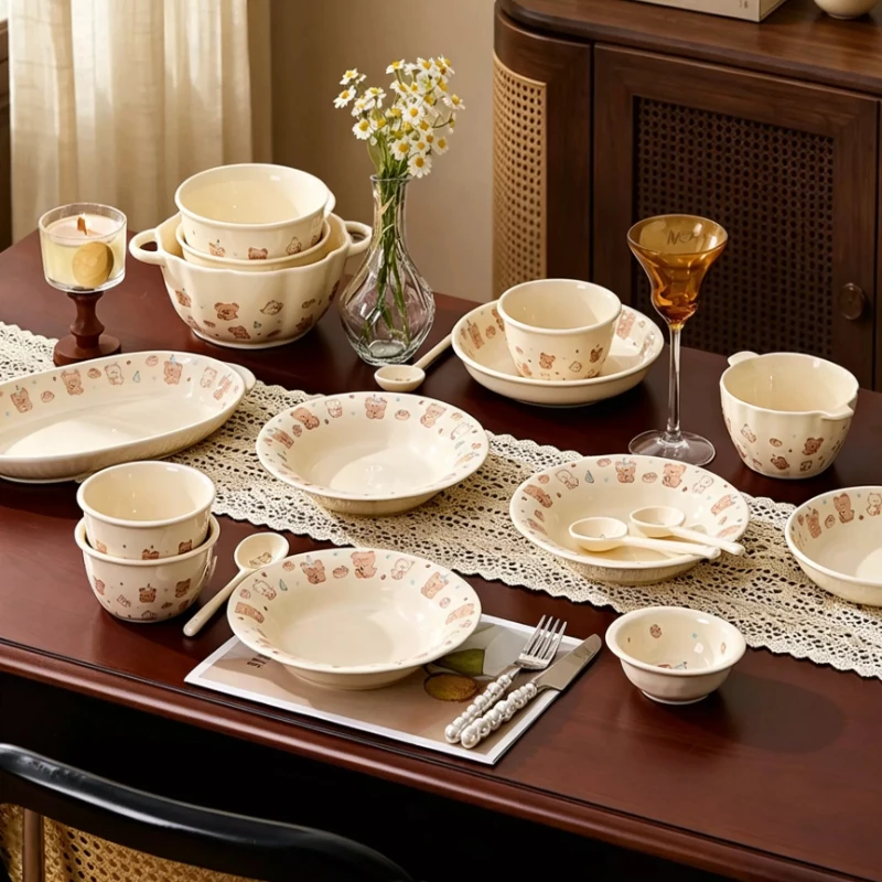 Modern Friendly Dinnerware Sets European Style Kitchen Luxury Dinner Set Christmas Designer Elegant Vajilla Ceramica Dinnerware