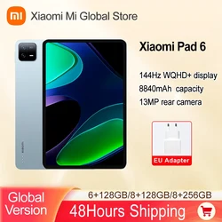 Xiaomi Pad 6. Wersja globalna Snapdragon ® Tablet 870 33 W Szybkie ładowanie Kamera 13 MP 8840 mAh 144 Hz 11
