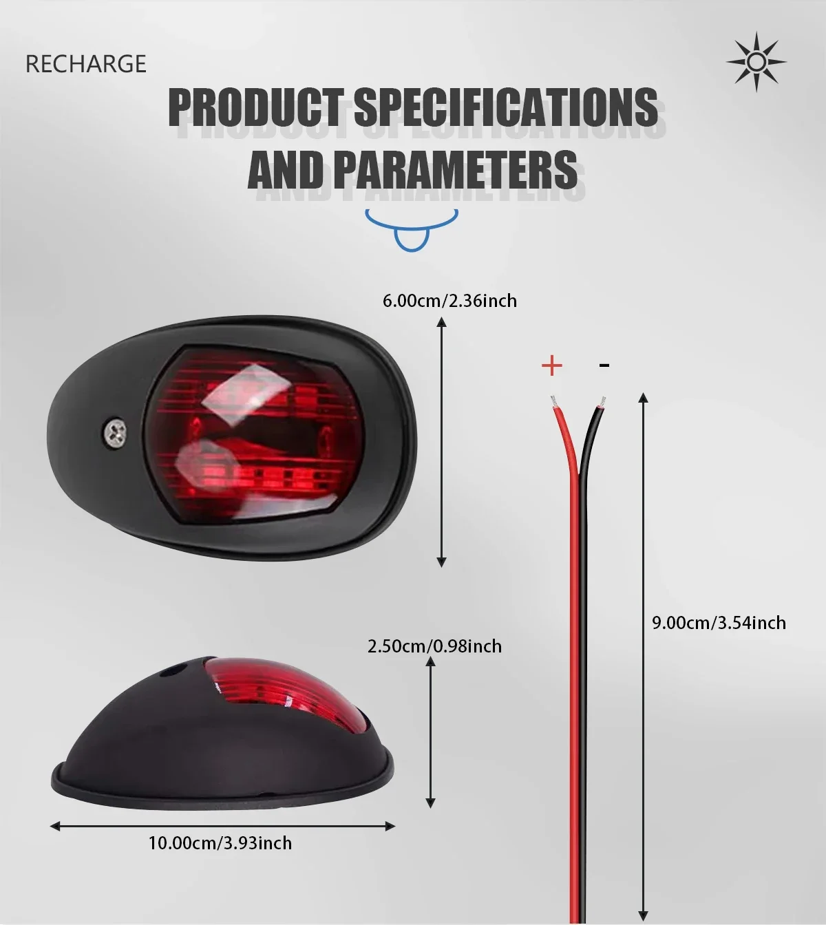 Waterproof  LED Navigation Lights For Boats 12V 30V Boat Position Lights Marine Lights Waterproof Boat Lamp Red Green