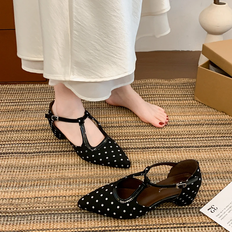 New Pointed-toe Luxury Women's Sandals Casual Style 2026 Summer Women's Sandals Polka Dot Sweet Casual Party Dress High Heels - view 4