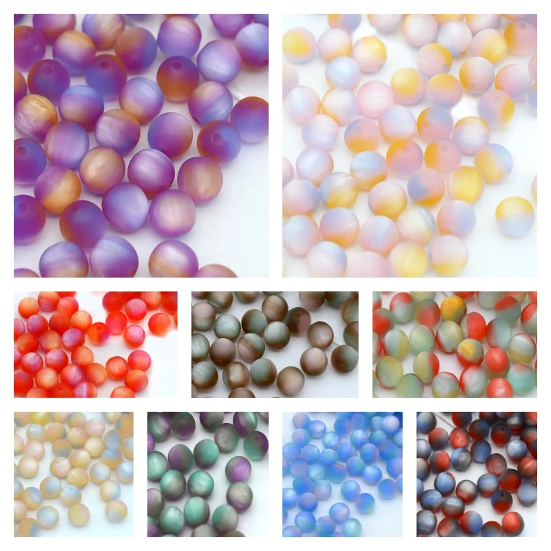 

Free shipping 200pcs 8mm 10mm color matte effect rounds shape acrylic beads diy jewelry garment/bracelet accessory