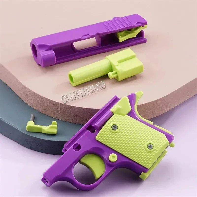 Mini 3D Gravity Stress Reliever Toy carrot Knife Gun Model Plastic Cartoon Pistol Model Decompression Toy for Kids Adult