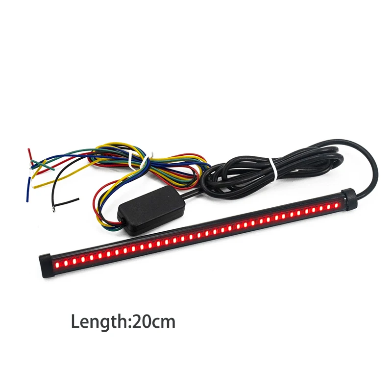 ไฟเลี้ยว LED แบบยืดหยุ่นกันน้ำ 12V สำหรับมอเตอร์ไซค์ ไฟหน้าแบบวงแหวนกระพริบ ไฟเลี้ยวและไฟเบรกหลัง