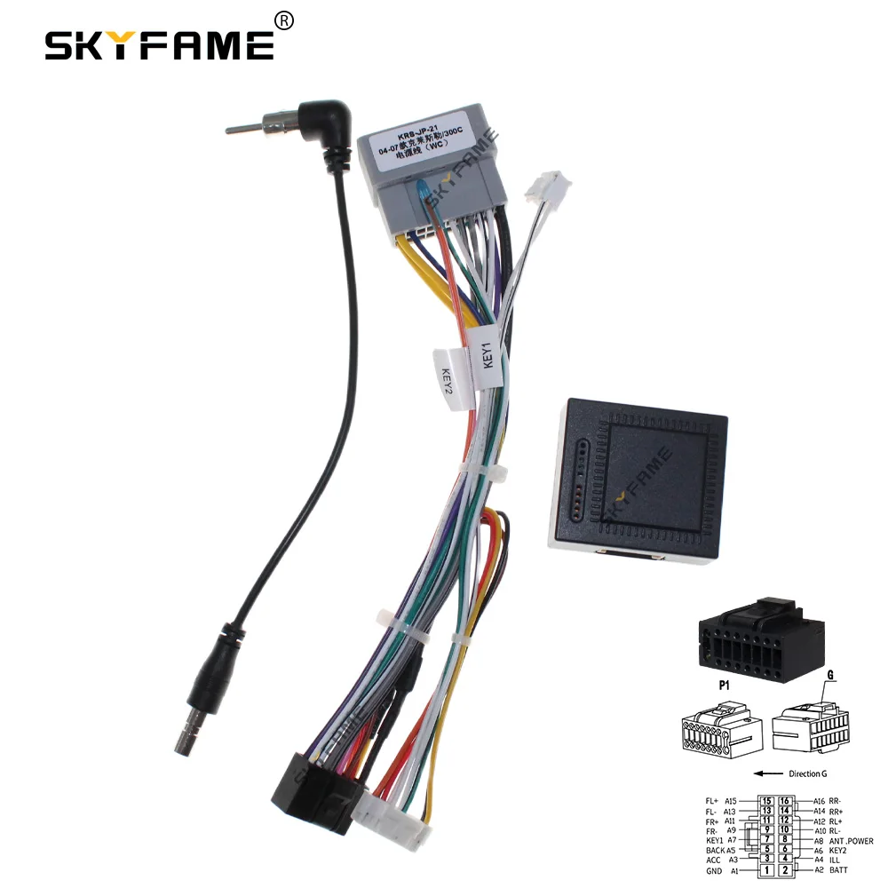 Car Wiring Harness Adapter Canbus Box Decoder Android Power Cable For Chrysler 300C Jeep Compass Caliber Wrangler Grand Cherokee
