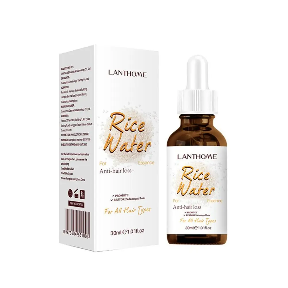 Essence de Riz Fermenté Liquide de Soin Capillaire, Après-Shampoing, Riz Lisse, Produits de miles, Réparation des Dommages, 30ml, H E5c2