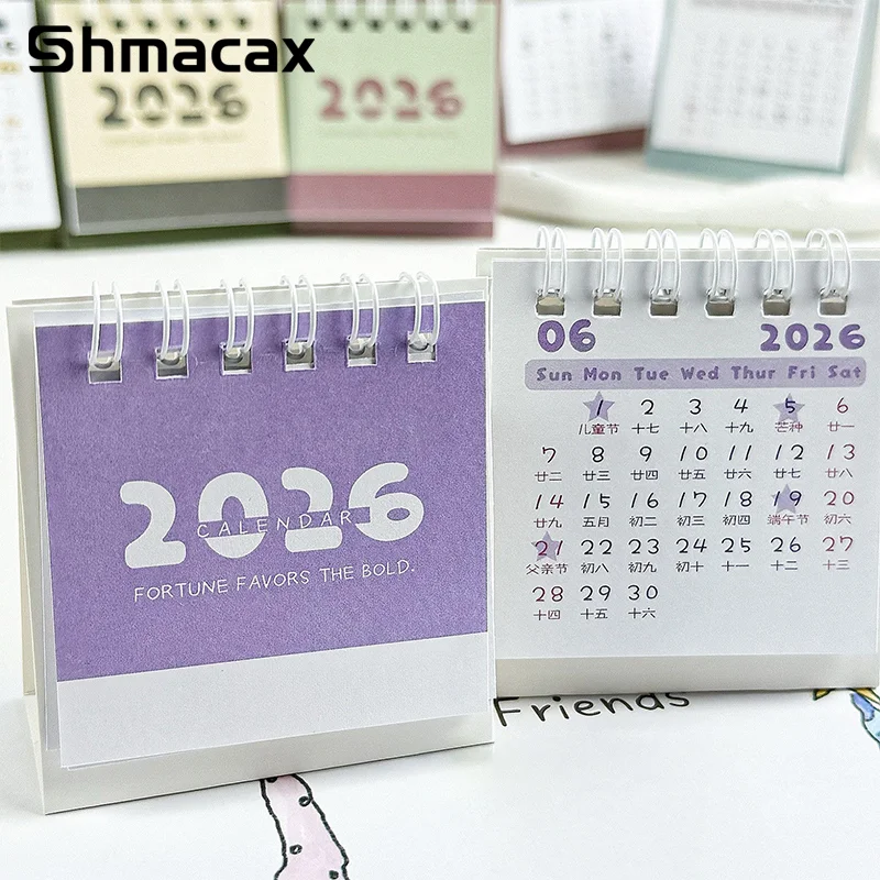 2026 Mini Simple Calendar Small Desk Calendar Creative Coil Calendar Planner Desktop Decoration Office Stationery