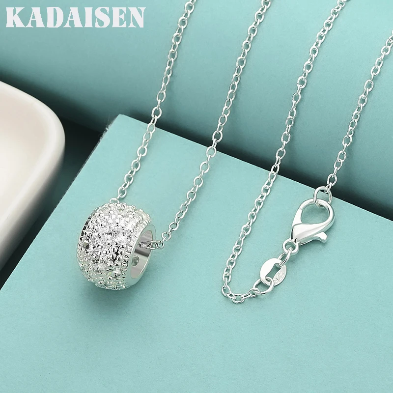 925 Sterling Silver Round 16/18/20/22/24/26/28/30 Inch Pendant Necklace For Women Party Fashion Gift Jewelry