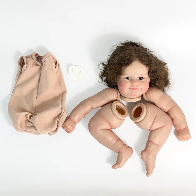 24inch Finished Reborn Doll Size Already Painted Kits Maddie Lifelike Baby with Cloth Body and Hand Root Hair Drop Shipping