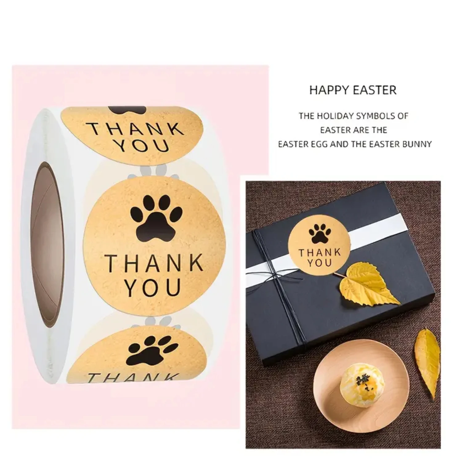 500pcs Lovely Thank You Sticker Featuring Cute Dog Paw Footprint Design for Added Charm and Appreciation