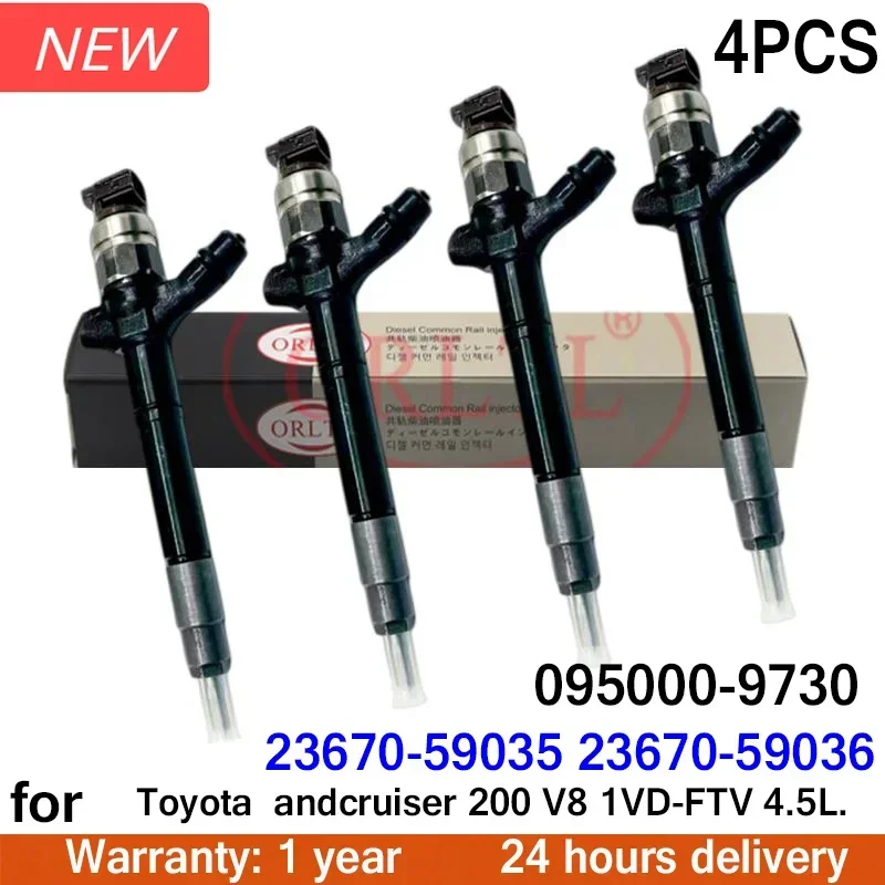 4PCS 2367059036 0950009730 for Toyota andcruiser 200 V8 1VD-FTV 4.5L 095000-9730 23670-59035 095000 9730 High Quality Injector