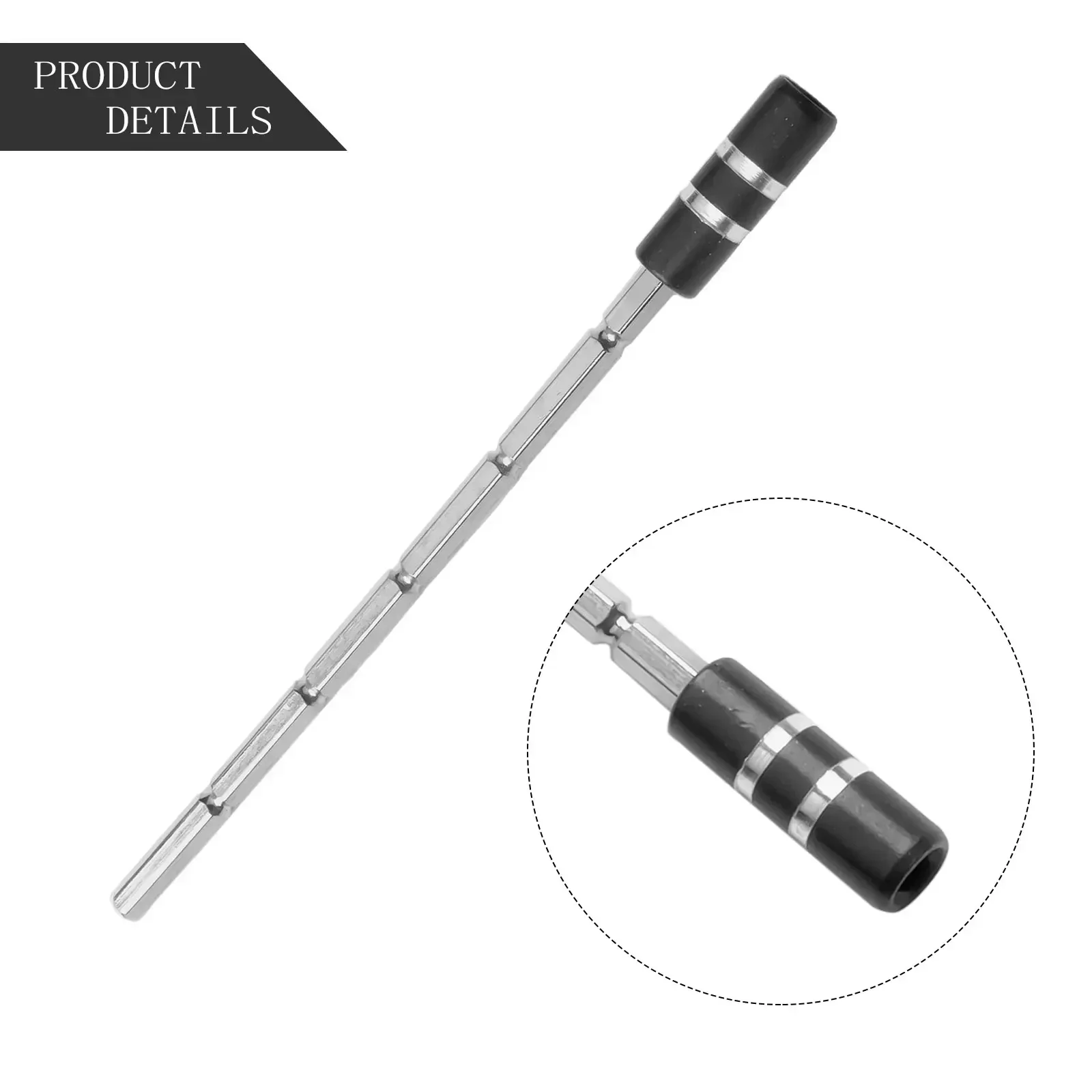 1pcMagnetic Metal Shaft Extension Bar Rod Hex Socket Adapter Screwdriver Bit Holder 113mm Bit Extension Rod Suitable For 4mm Bit