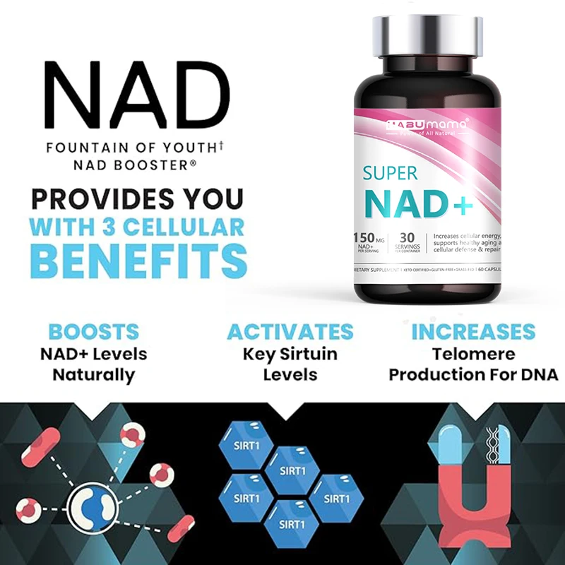 HABUMAMA NAD+ Booster, Nicotinamide Riboside Alternative, Natural Energy, Longevity & Cellular Health