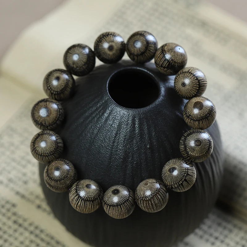 

Lobular Gold Rattan 2.0 Ghost Eye-to-Eye Buddha Beads Collectables-Autograph Rosary Single Ring Bracelet for Men and Women