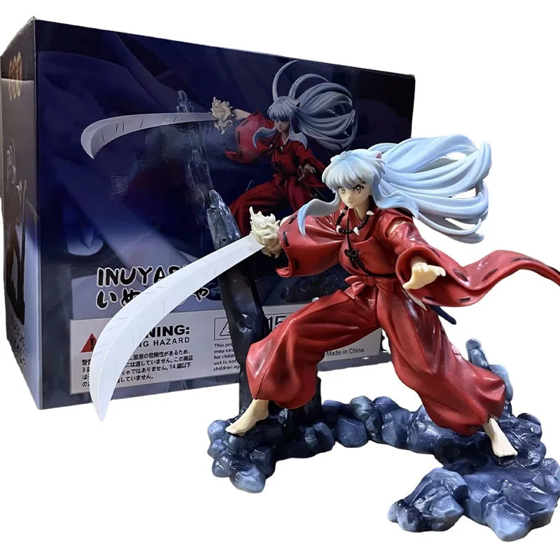 

Inuyasha Action Figure Manga Inuyasha Figurine Anime GK Statue Peripheral 20cm Model Ornament PVC Desktop Decor Gift for Fans