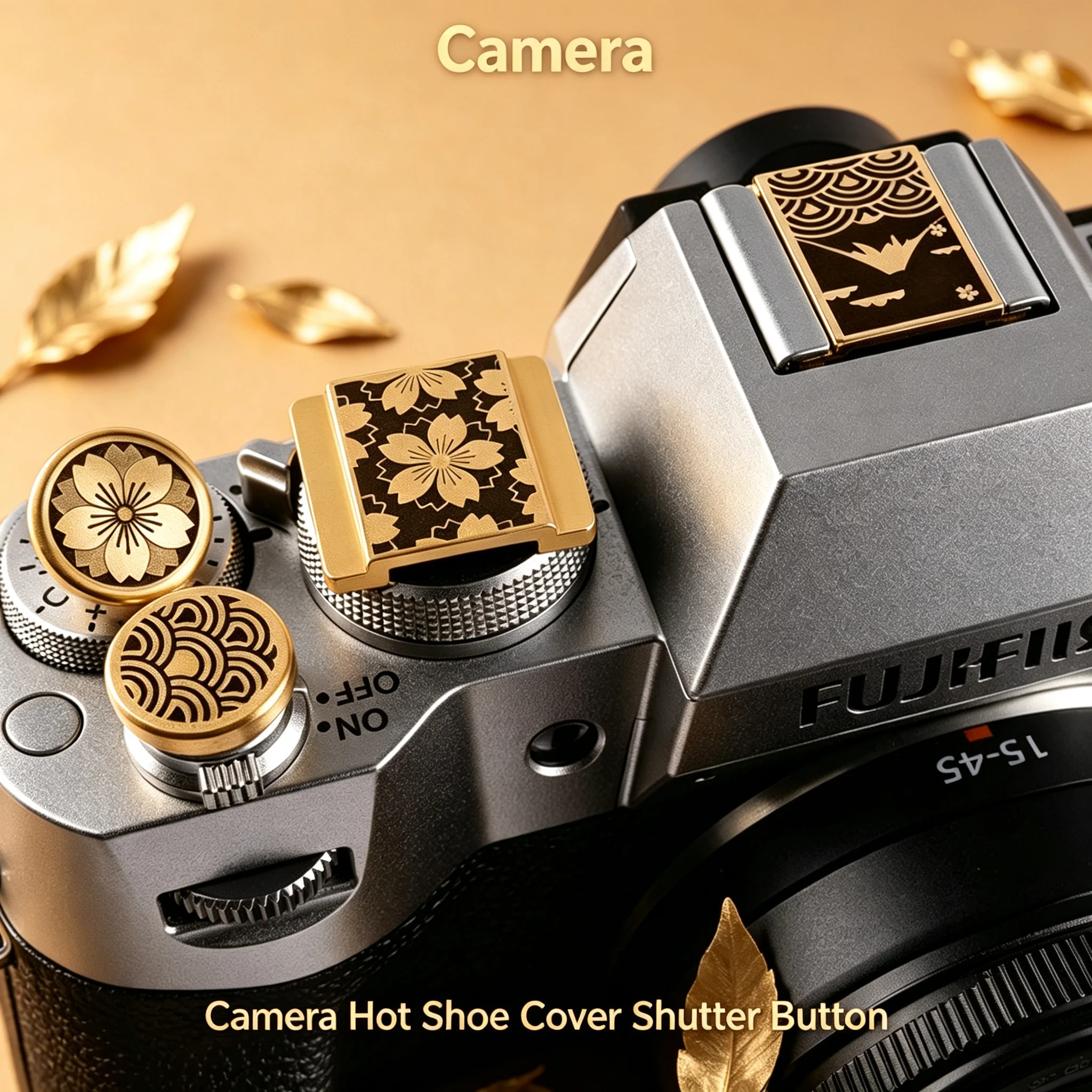 Messing-Blitzschuhabdeckung mit Weichem Auslöseknopf für Fuji XT5 XT50 Canon Nikon Pentax DSLR Spiegellose Kameras Zubehör