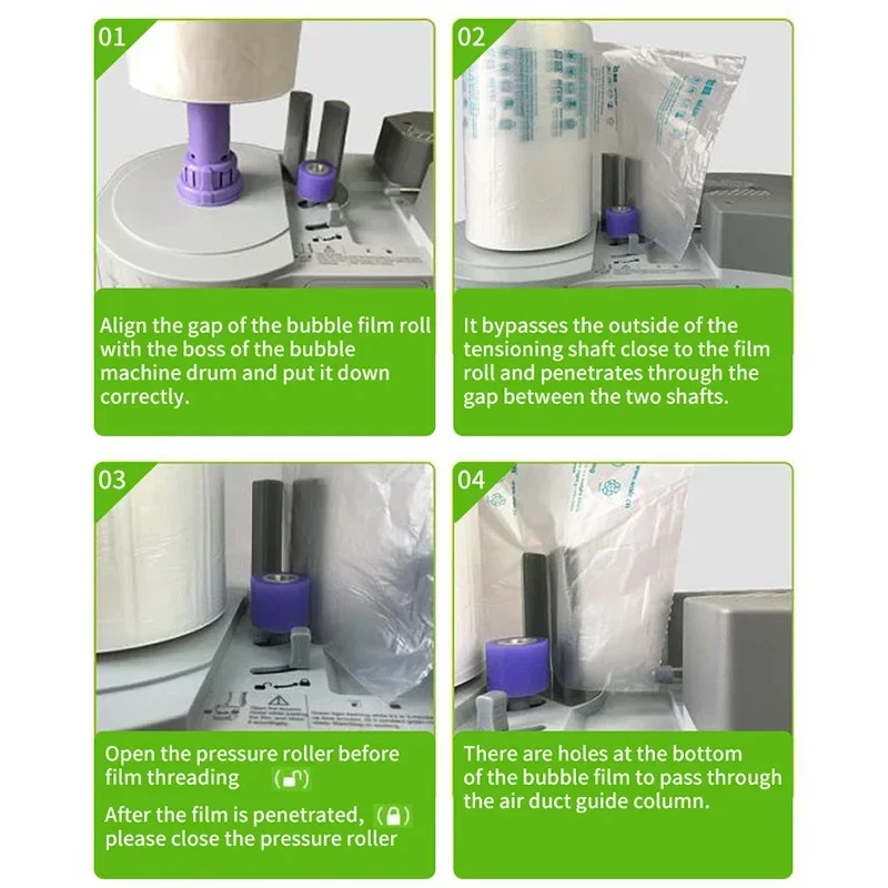 1450W Automatic Air Cushion Packaging Machine Air Pillow Bag Filler Bubble Bag Inflator Air Column Bag Making Machine For Shipp