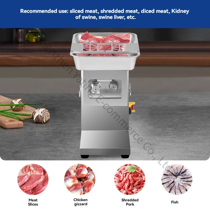 

Большой электрический слайсер из нержавеющей стали, электрический слайсер для мяса, коммерческий, многофункциональный, мощный, 1500 Вт