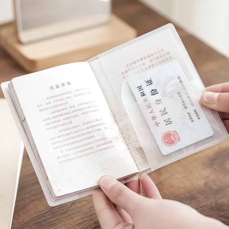 1-3PCS Passport Protective Cover Transparent Frosted, PVC Material Waterproof Document Case