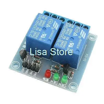 5V DC Coil Low Level Trigger 2 Channel Power Relay Module Board