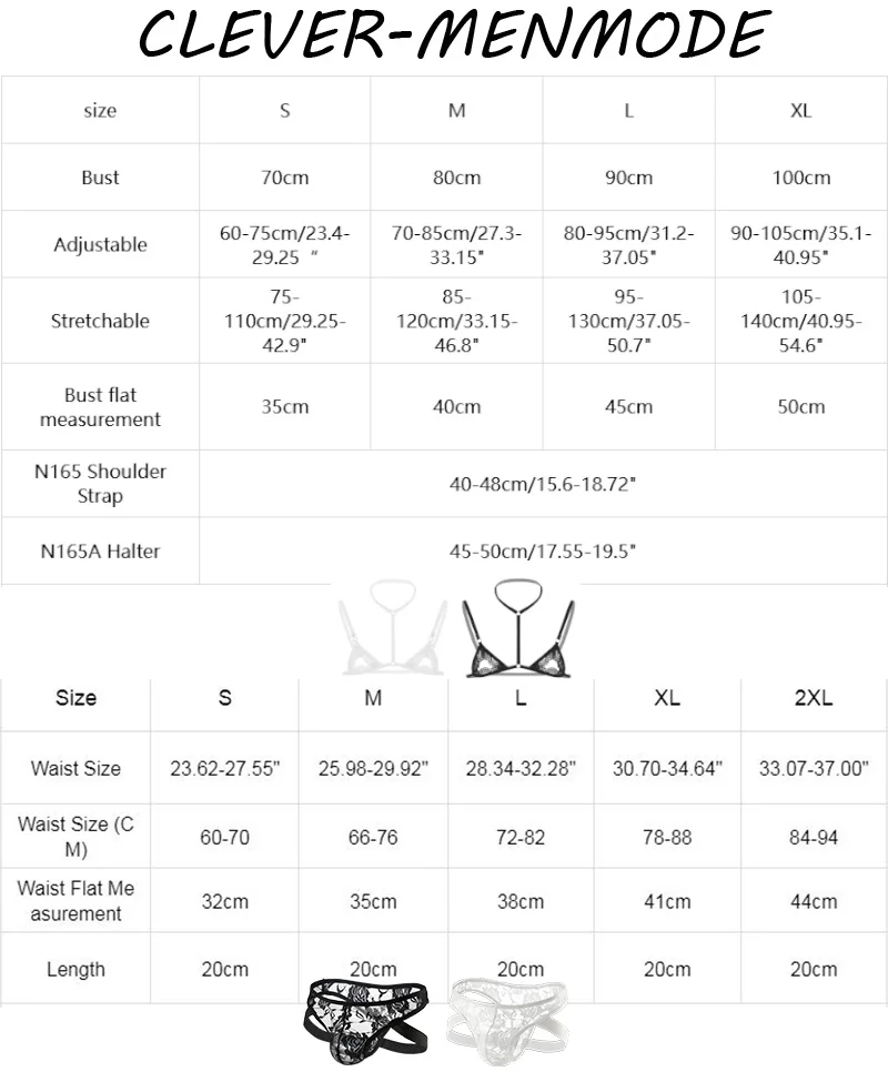 Men's Sexy  Underwea Set Mini Lace Transparent Bra Briefs Sex Lingerie Sissy Fetish Bikini Exotic Men Seat Belt BDSM - view 2