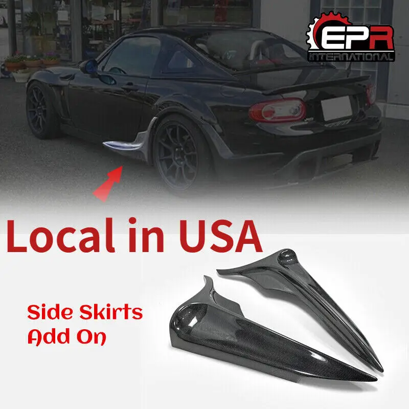 (Local in USA) For Mazda MX5 Miata NC 2/3 Carbon Fiber Side Diffuser Mudguard Addon IKO Style